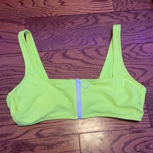 Zip up bathing suit top